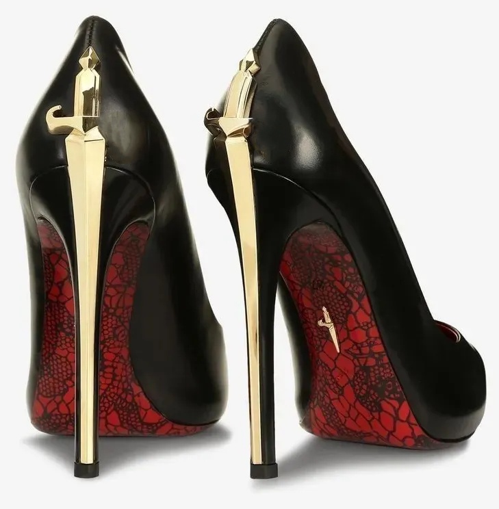 2026 Designer heels luxury Dress Shoes dagger heels women's formal shoes leather silver metallic dagger pile-up high heel ankle strap sexy elegant style With box