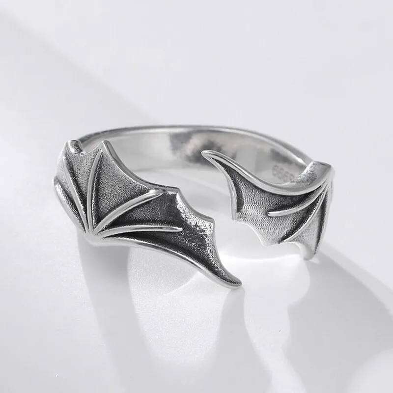 Devil Wing Rings For Woman Sterling Silver Color Engagement Party Vintage Jewelry Birthday Gift Argent 925 H260312