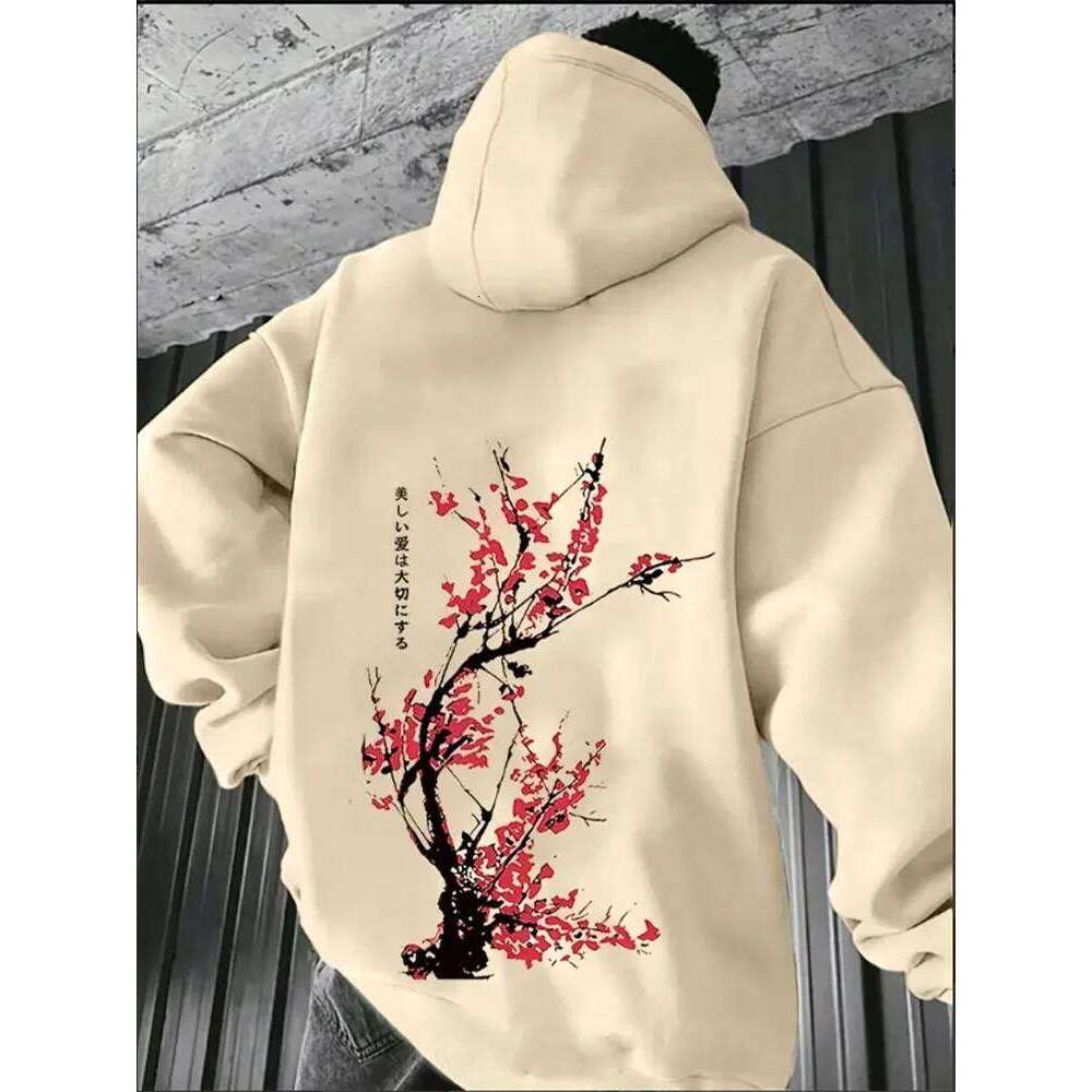 Popular Japanese streetwear Harajuku printed men's hoodie casual fashionable autumn and winter sportswear top Z260314