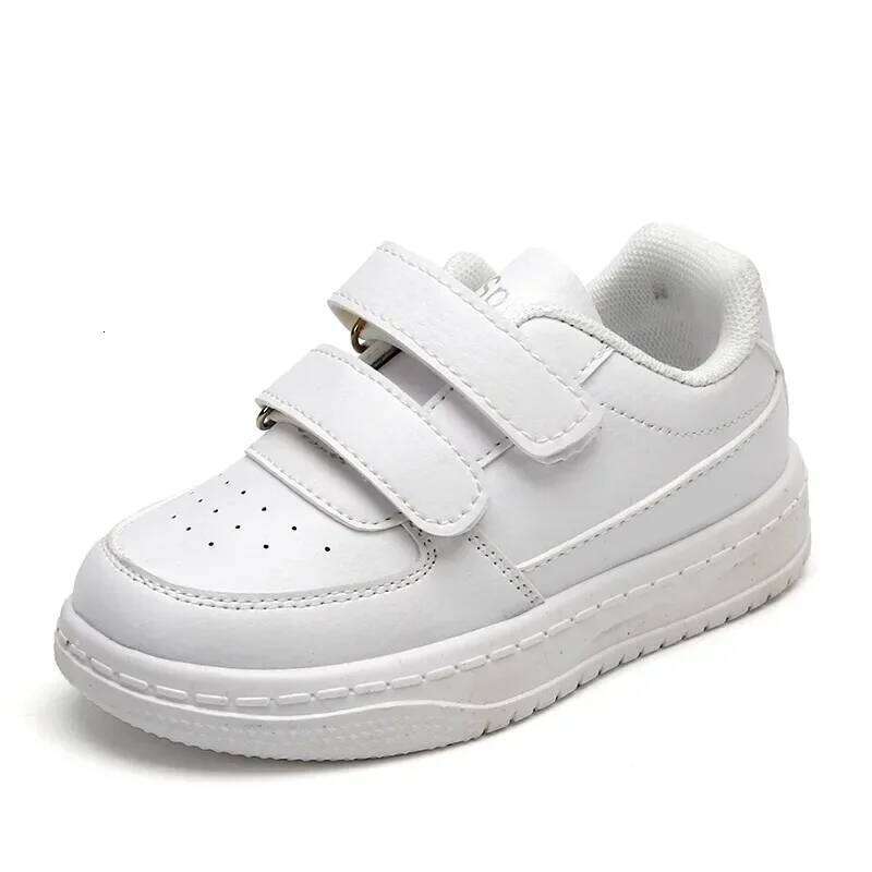 Children's White Spring and Autumn Kid's Sports Anti slip Lightweight Boys Board Soft Sole Baby Casual Shoes 26Y0313