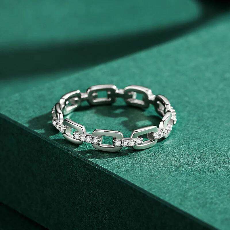 925 Sterling Silver Geometric Clear CZ Ring for Women Exquisite Stackable Finger Rings Wedding Party Statement Jewelry Gift H260312