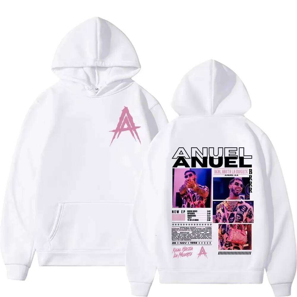 Anuel AA Real Hasta La Muerte Album Tour Hoodies Streetwear Men Women Vintage Hip Hop Pop Music Hoodie Casual Sweatshirts Z260314