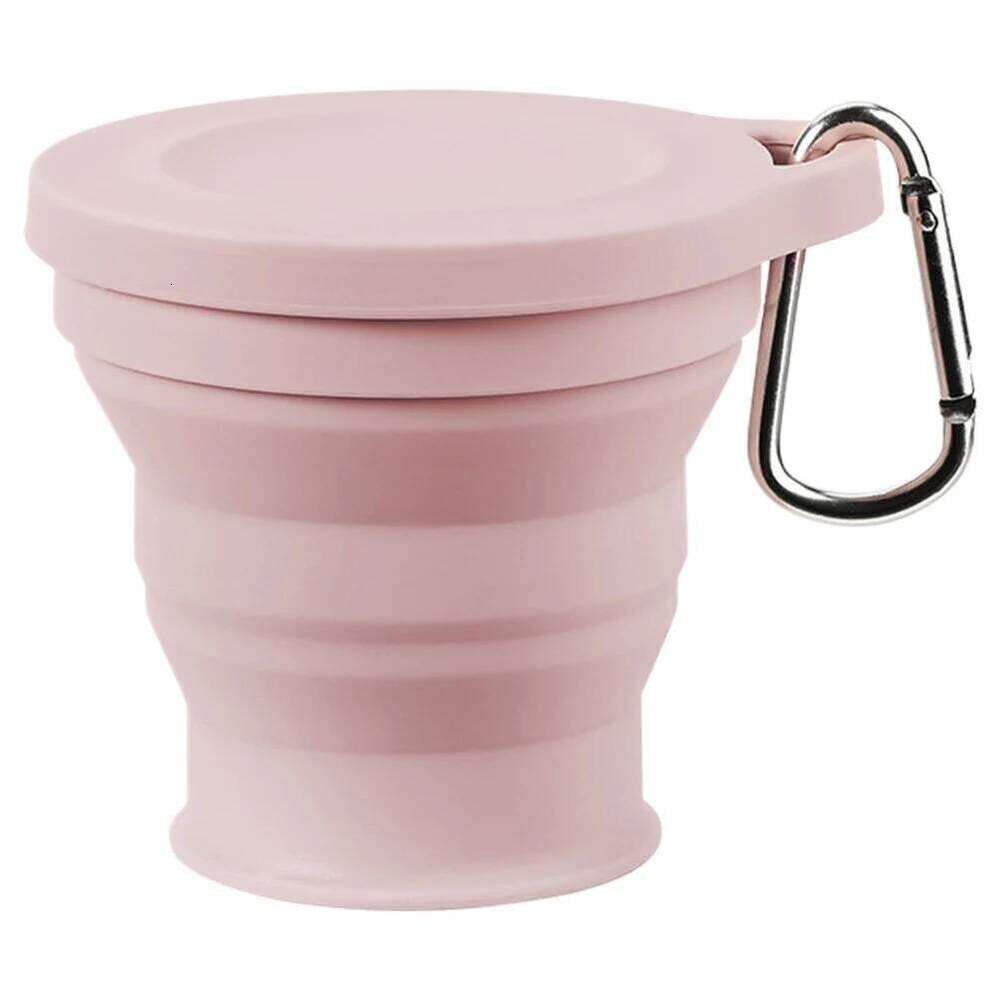 180ml Telescopic Drinking Mug with Lid Silicone Foldable Camping Cup Reusable Expandable Drinkware for Outdoor Travel Z260314