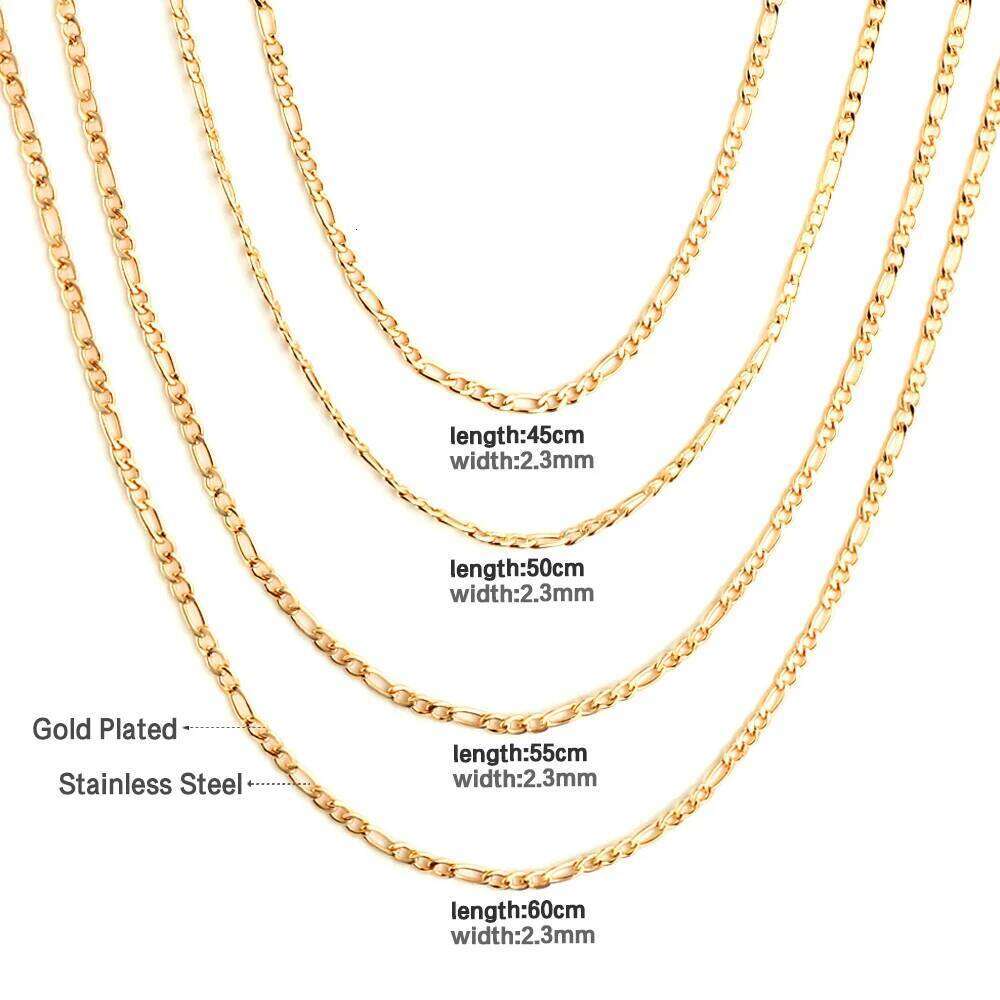 ASONSTEEL 1 Piece Rope Cuban Link Chain Stainless Steel Necklace 45cm/50cm/55cm/60cm Gold Color Jewelry For Women Men Trending H260312
