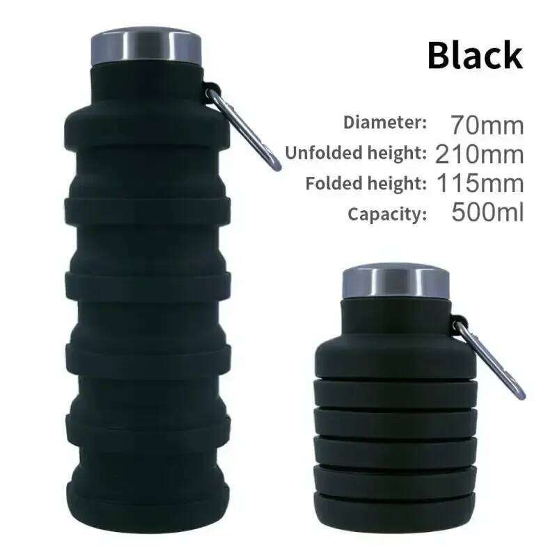 Silicone Foldable Portable reusable Telescopic Cup Travel Water Bottle for Outdoor sports trips Z260313