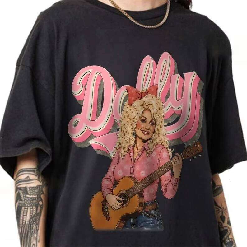 Dolly Parton Shirt Unisex Camiseta Cotton Pink Country Music Cowgirl TeeWestern Graphic T Shirts for Women Casual Tee Z260314
