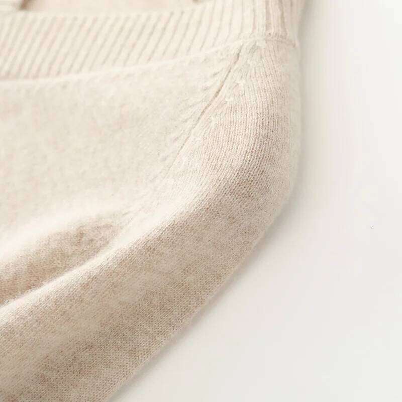 Autumn Winter Women100%Merino Wool V-neck Long-sleeved Dress Women's Pullover Solid Color Fashion Basic Knit Skirt Z260313