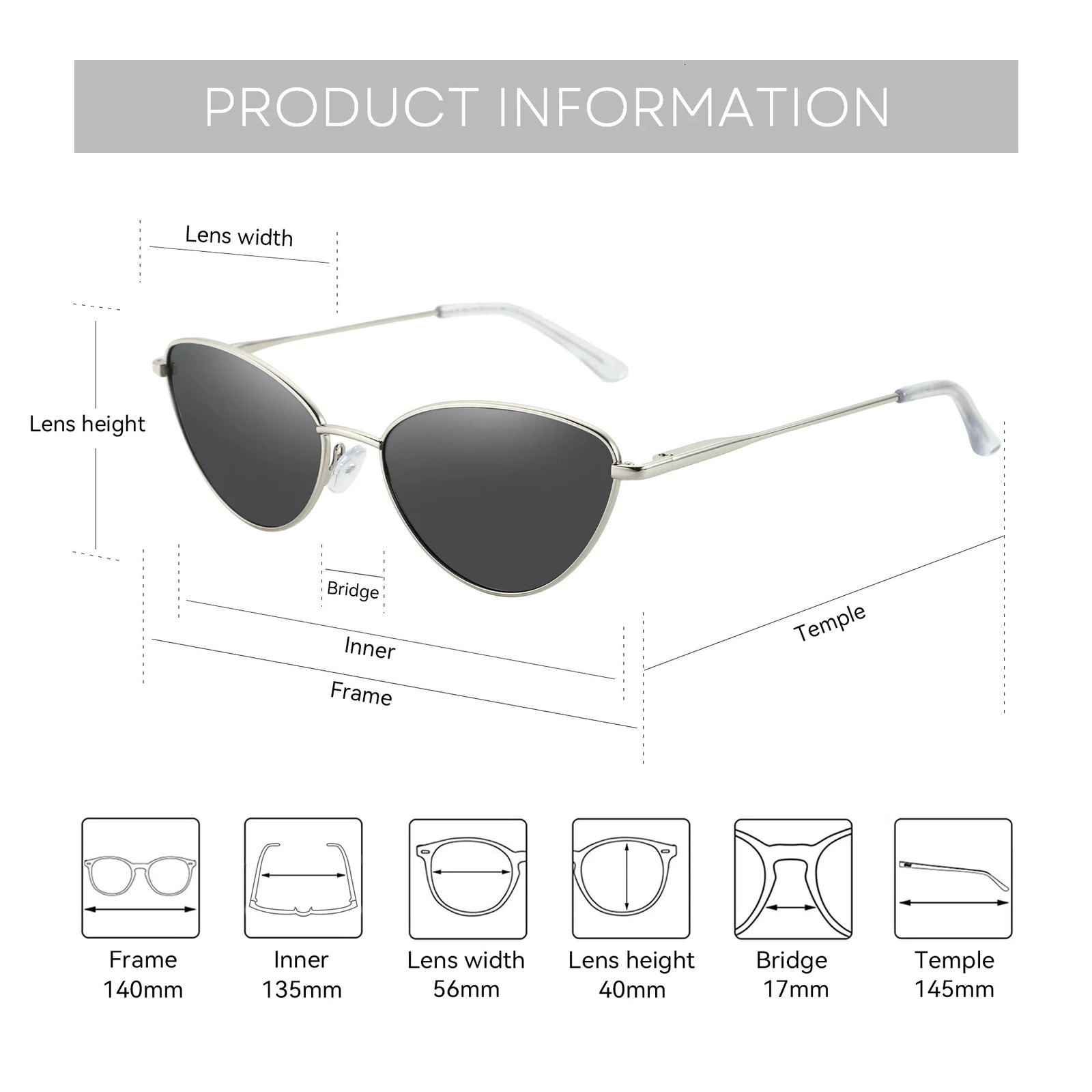 ZENOTTIC Vintage Small Cat Eye Sunglasses Fashion N Metal Frame Polarized Sun Glasses UV Protection for Women 260312