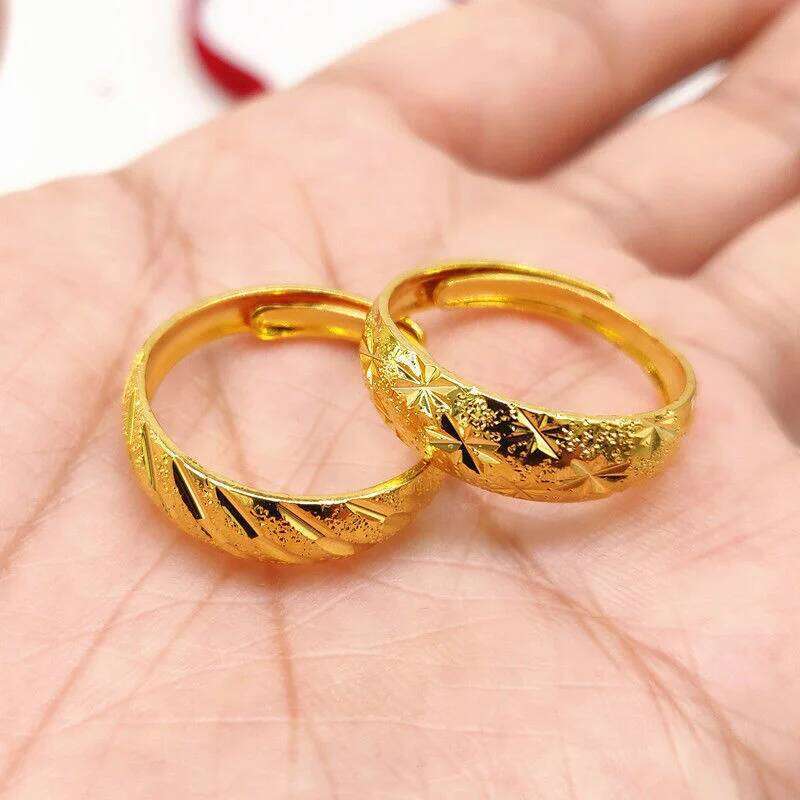 Long Lasting rs' Star Opening Ring for Men and Women Imitation Pure Plated Real 18k Yellow Gold 999 24k Euro Jewelry Never F H260312