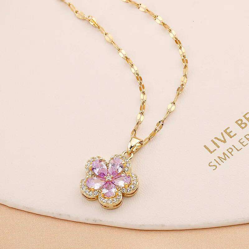 Artificial Gems cr Necklace women Stainless Steel Lips Neck Chain Female Necklaces Jewelry for Girl H260312