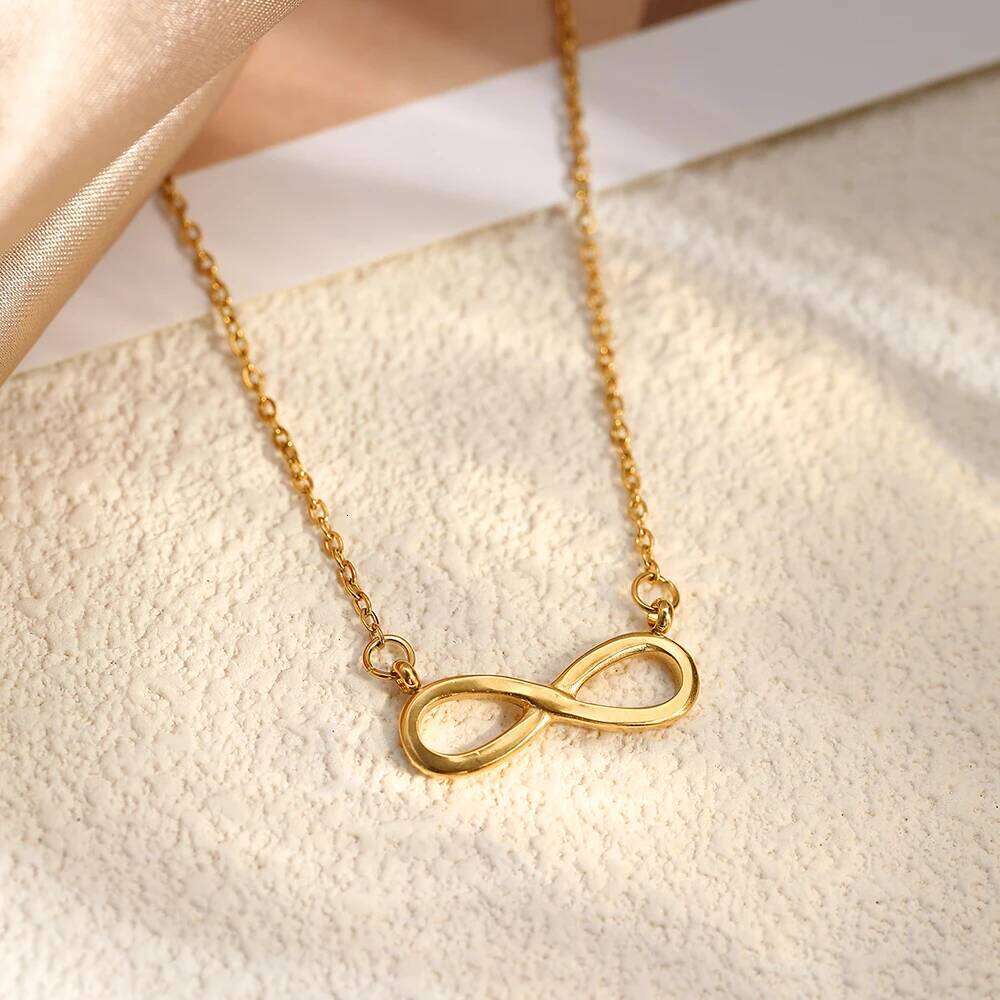DGIDDK Stainless Steel Infinity Symbol 8 Character Pendant Necklace Women Suitable For Daily Wear Collarbone Chain Jewelry H260312