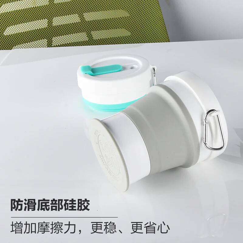 20pcs Wholesale Mark Trend Ceramic Folding Coffee Water With Lid Household Convenient Silicone Cup Z260314