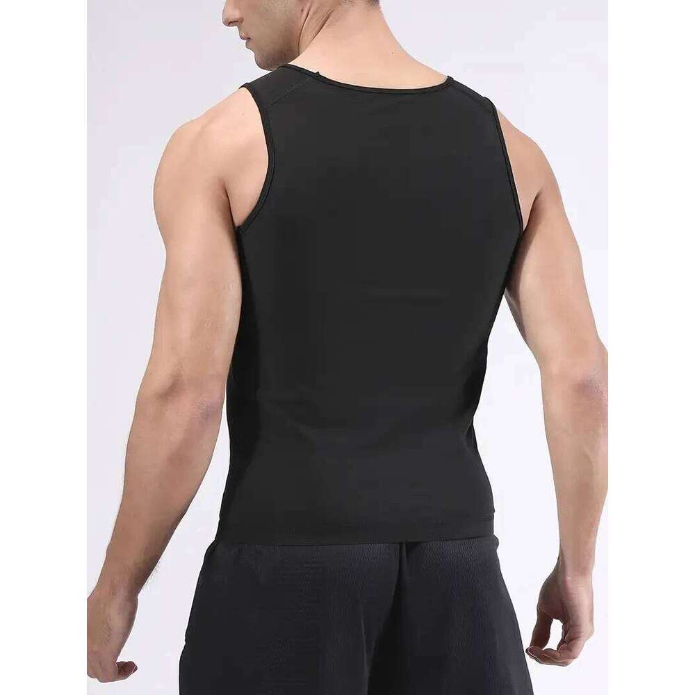 Sauna Suit for Men Waist Vest Zipper Body Shaper with Tank Top Sweat Workout Trimmer 26Y0313