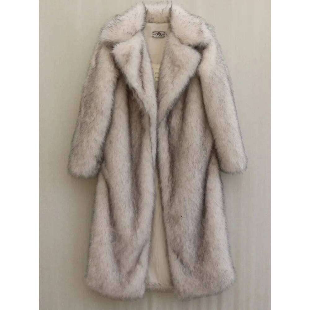 Women Winter Casual Thick Warm Faux Couple Turn Down Collar Fashion Korean Elegant Plus Size Long Fur Coats Z260313
