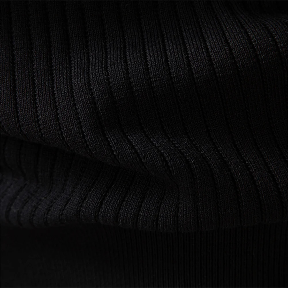 AIOPESON Button Placket Polo Shirt Men Ribbed Stripe Long Sleeve Contemporary Fit Minimalist Autumn Winter Premium Business Top 260312