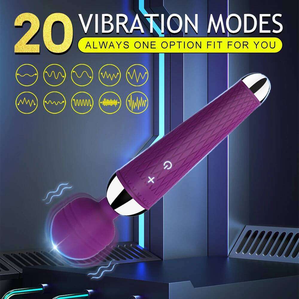Powerful Av Magic Wand Vibrator For Women Anal Massager Adult Toys Oral Clit Vibrators USB Charge Safe Silicone Sex Product 26H0313