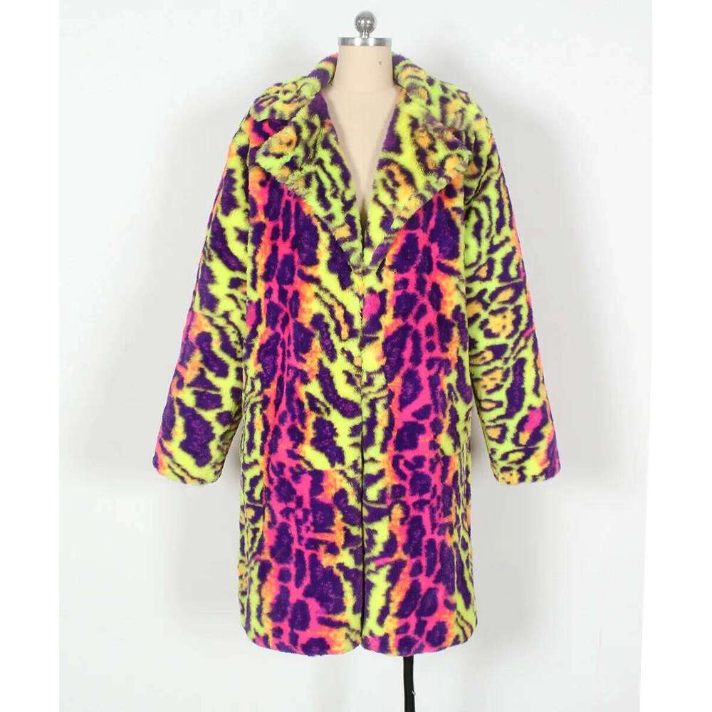 2025 Men Leopard Print Winter Jacket Cardigan Coat Warm Parkas Outwear Thick Faux Fur Plush Fleece Coats Multicolor Overcoat Z260313