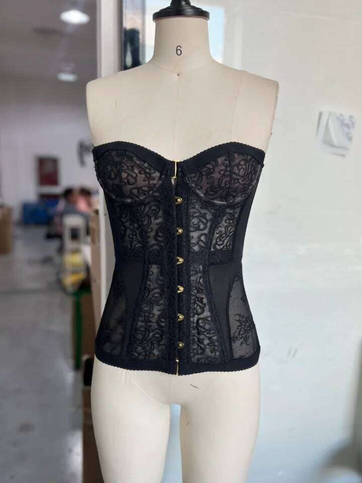 NOW Spicy Girl Sexy Tight Corset Lace Hollow Sleeveless Strapless Top Summer Fashion Women Street Trendy Vest Luanyun luanyun