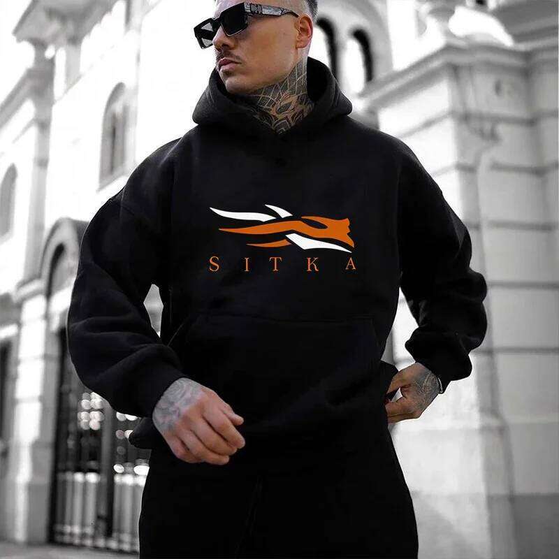 2025 New SITKA Letter Printed Fashion Men's Street Harajuku y2k Autumn/Winter Hoodie Hip Hop Warm Sports and Leisure Clothing Z260315