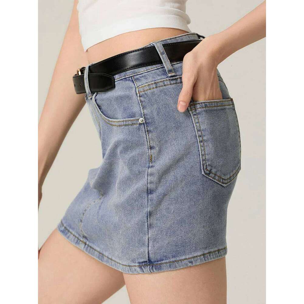 Denim For Women Solid Color Bodycon Jeans Summer Casual Mini Skirts Z260314