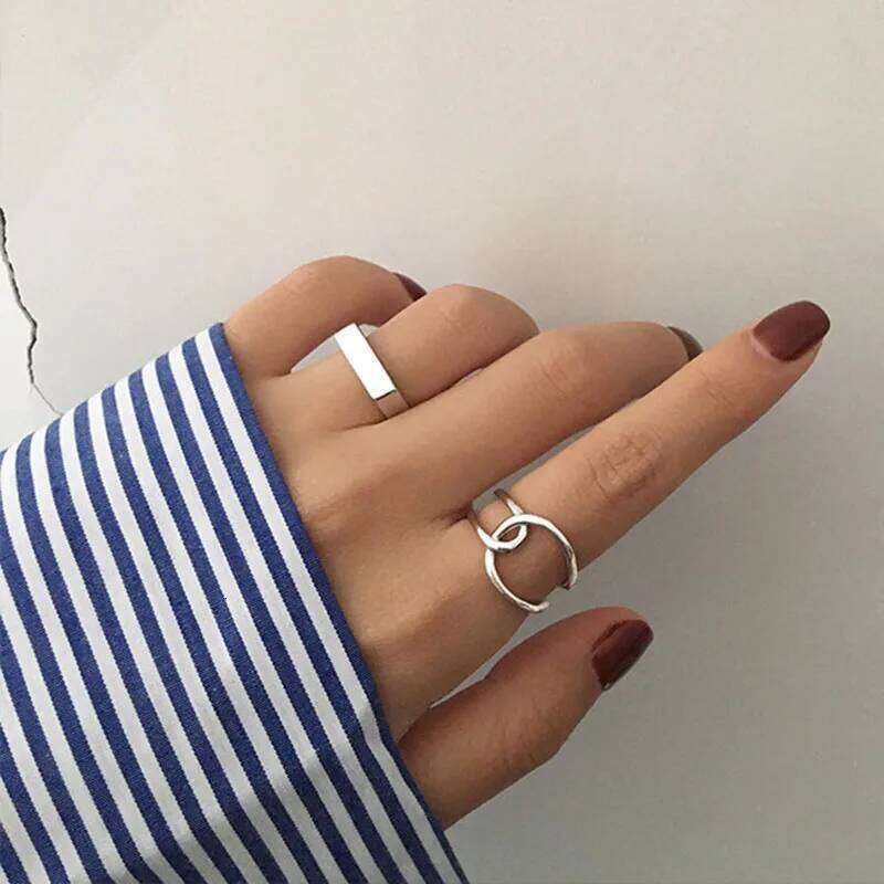 Minimalist 925 Sterlign Finger Rings Charm Women Girl Thai Silver Jewelry New Fashion Cross Twining Handmade Ring H260312