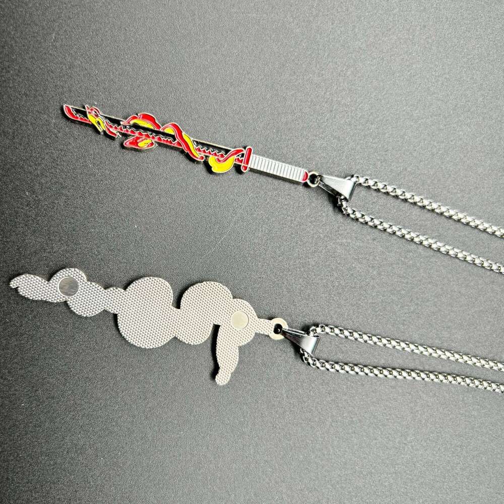 Anime Demon Slayer Necklace Enamel Kimetsu no Yaiba Pendant Choker Fans Cosplay Souvenir charms stainless steel jewelry Gift H260312