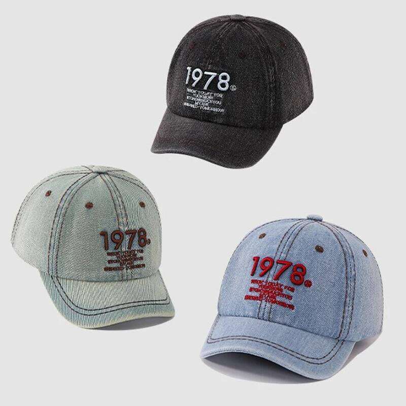 Numbers Letters Embroidered Baseball Cap for Children Girls Boys Denim Caps Spring Autumn Outdoor Sun Hats 3-8 Years 52-54cm Z260313