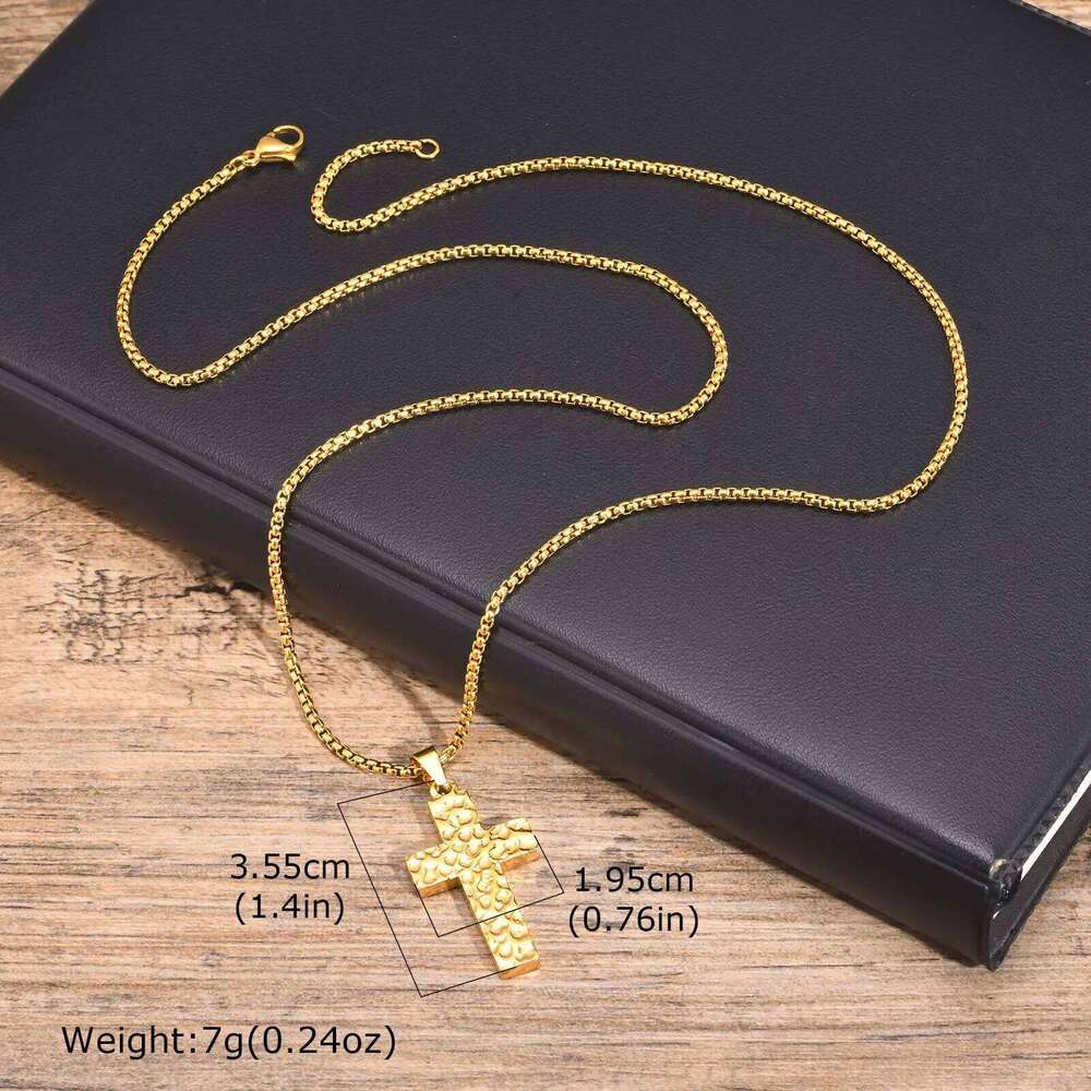 Vnox Christian Religion Necklaces For Women Men, Zircon Cross Pendant Charm Necklace, Classic Gold Plated Jewelry H260312