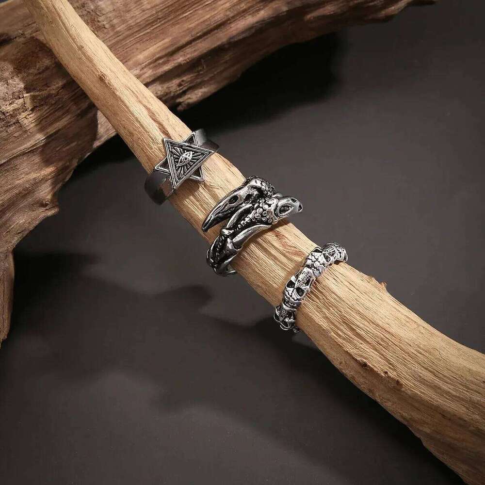 Vintage Cool Claw/Geometry Rings Set for Men Trendy Daily Street Finger Ring Accessories on Hand 2024 Fashion Jewelry Male Gifts H260312