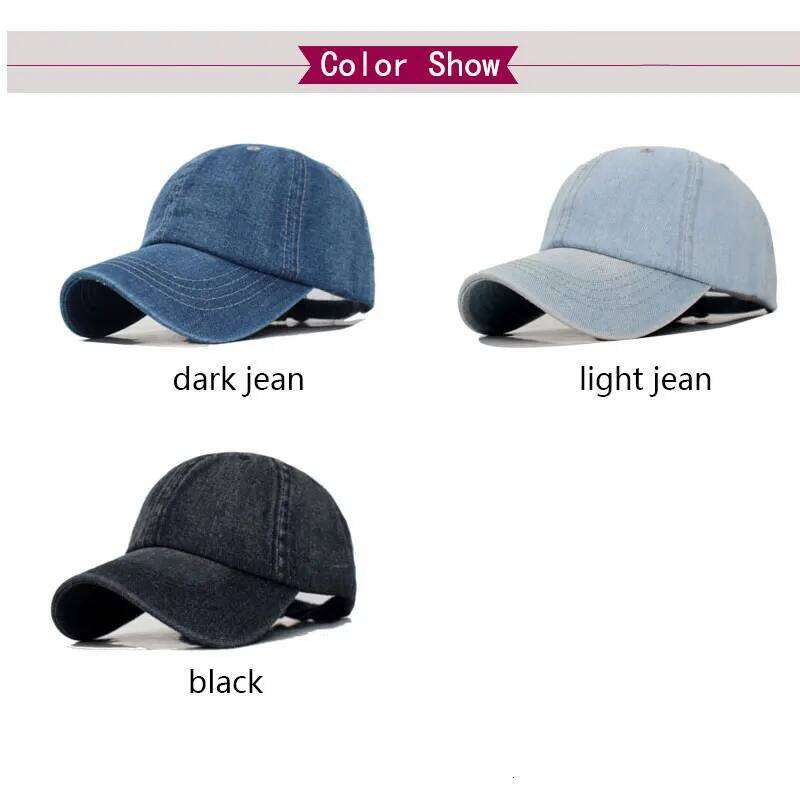 Washed Denim Jeans Women Snapback Hats Caps For Men Falt Bone Gorras Casquette Solid Male Dad Baseball Hat Cap Z260313