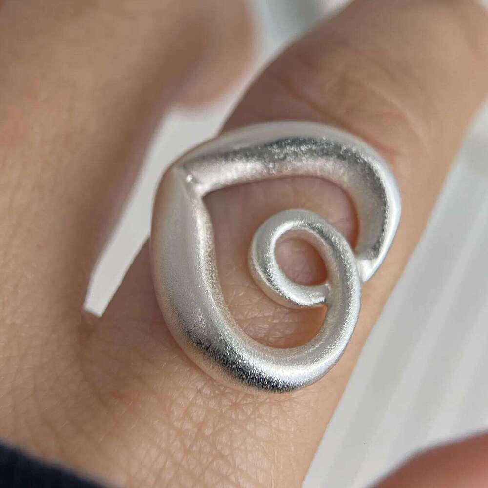 925 Sterling Silver Finger Rings for Women BIg Heart Shinning Hollow Couple Minimalist Ring Party Jewelry Gift Prevent Allergy H260312