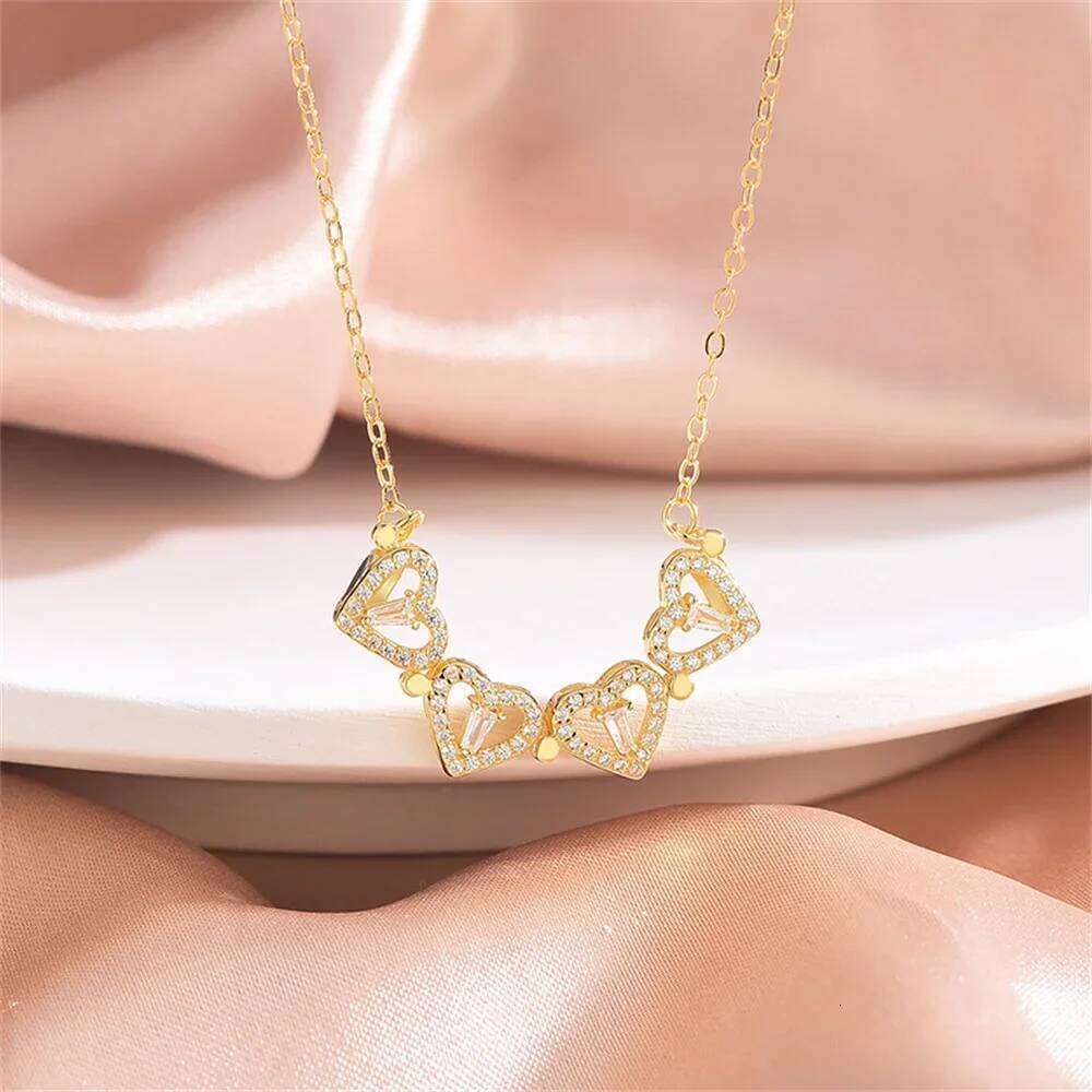 Versatile Minimalist Exquisite Beautiful Heart-shaped Design with Cr in One Titanium Steel Necklace H260312