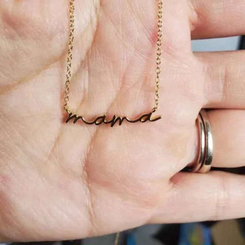 Mom Gift Tiny Mama Letter Necklace Minimalist Necklaces Gold Color Stainless Steel Dainty Mothers Chain Choker Fashion Jewelry H260312