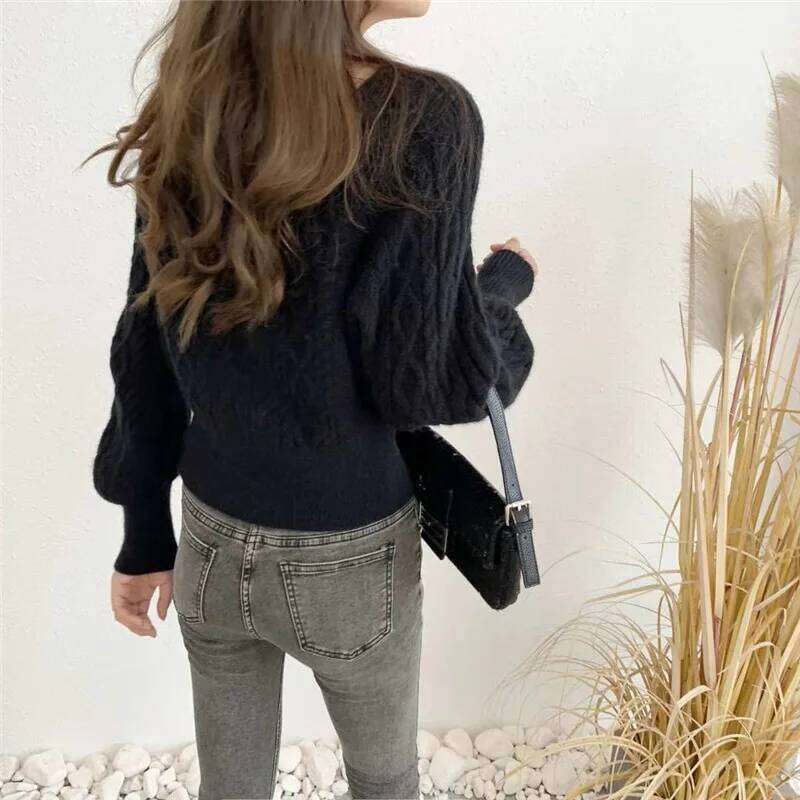 Autumn Winter Long Sleeve Pullover Sweater Women Knit Crop Tops Knitted Shirts Fashion Female Vintage Knitwear Casual Sweaters Z260314