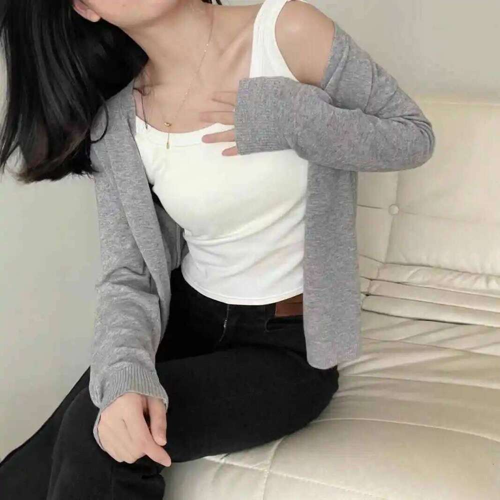 Knitted Cardigans New Long Sleeve V-Neck White Knit Sweater Cardigan Women Tops Knitwears Sueters De Mujer Q1108 Z260313