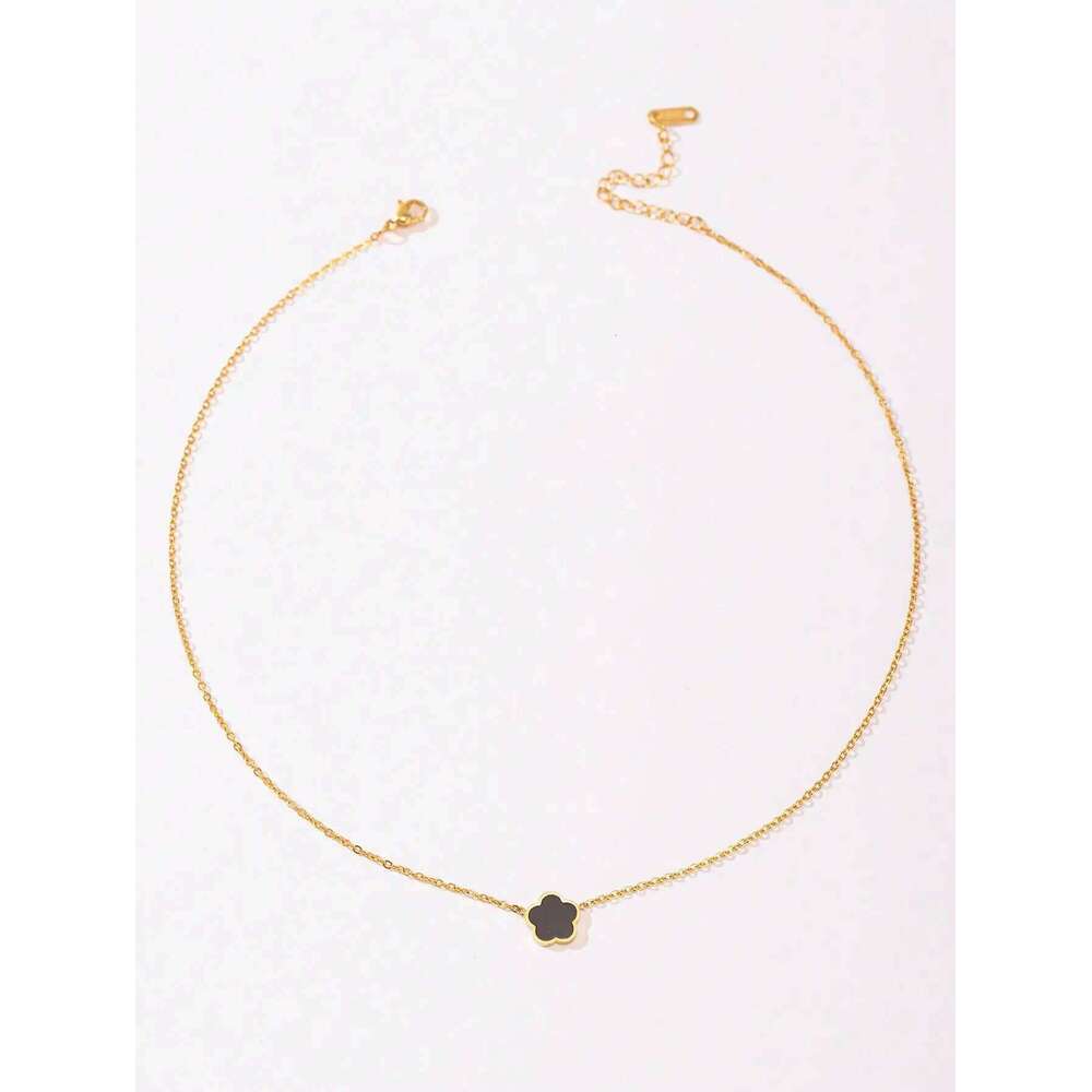 1PC Stainless Steel Pendant Necklace Cr And Flower Design for Women Versatile Occasion Jewelry Unboxed H260312