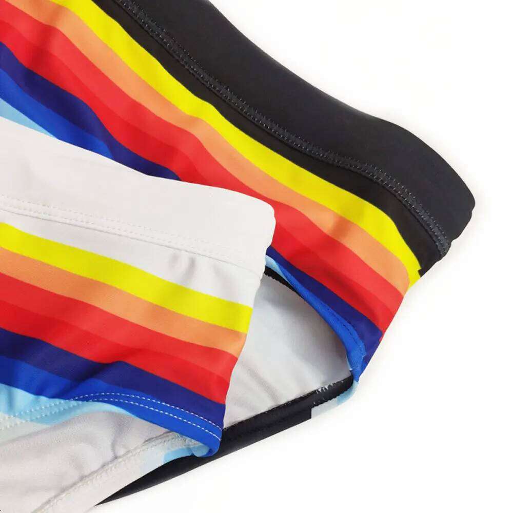 Men Striped Swim Briefs Swimwear Sexy Male Swimming Trunks Beach Short Surfing Summer Swimsuit Bikini Pants Baador Corto Hombre Z260313