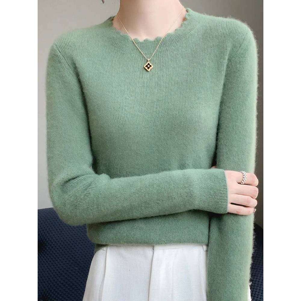 AOSSVIAO 2025 Autumn Winter O-Neck Versatile Sweaters Casual Solid Collar Sweater Women Knitted Slim Pullover Long Sleeve Tops Z260314