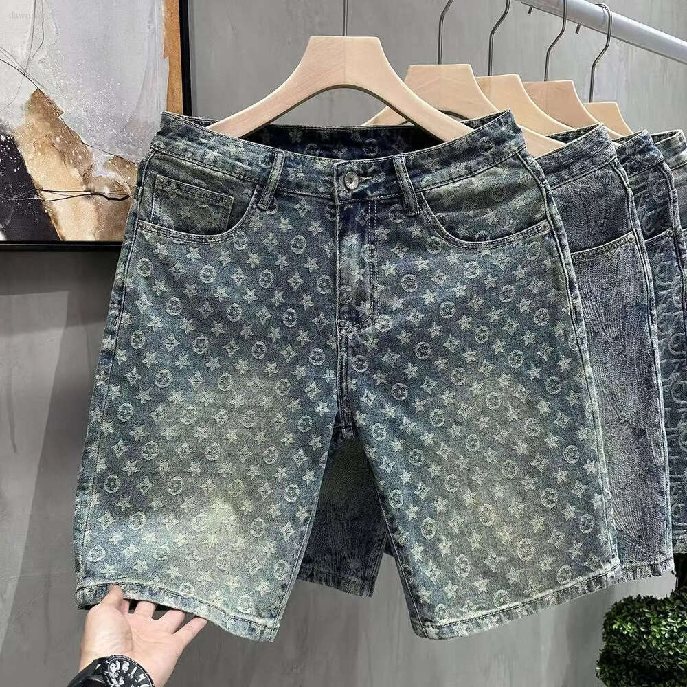 louise High end printed denim shorts from a trendy mens brand the new style of straight leg trousers for men available for the summer of lvs jean shorts d08