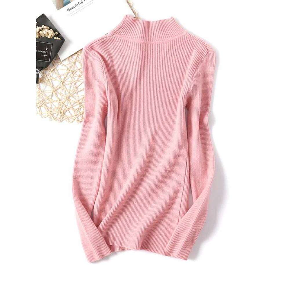 2025 Autumn Winter Long Sleeve Knitted Sweater Turtleneck Ribbed Slim Women Pullovers Soft Warm New Jumper Pullover Z260313