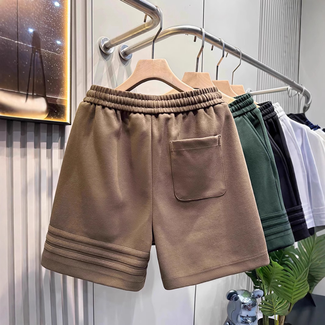 Luxury Brand Designer Clothes Summer Classic Three-Stripe Design Heavy-Duty Sports Casual Shorts For Men, Loose-Fitting American-Style Mid-Length Pant