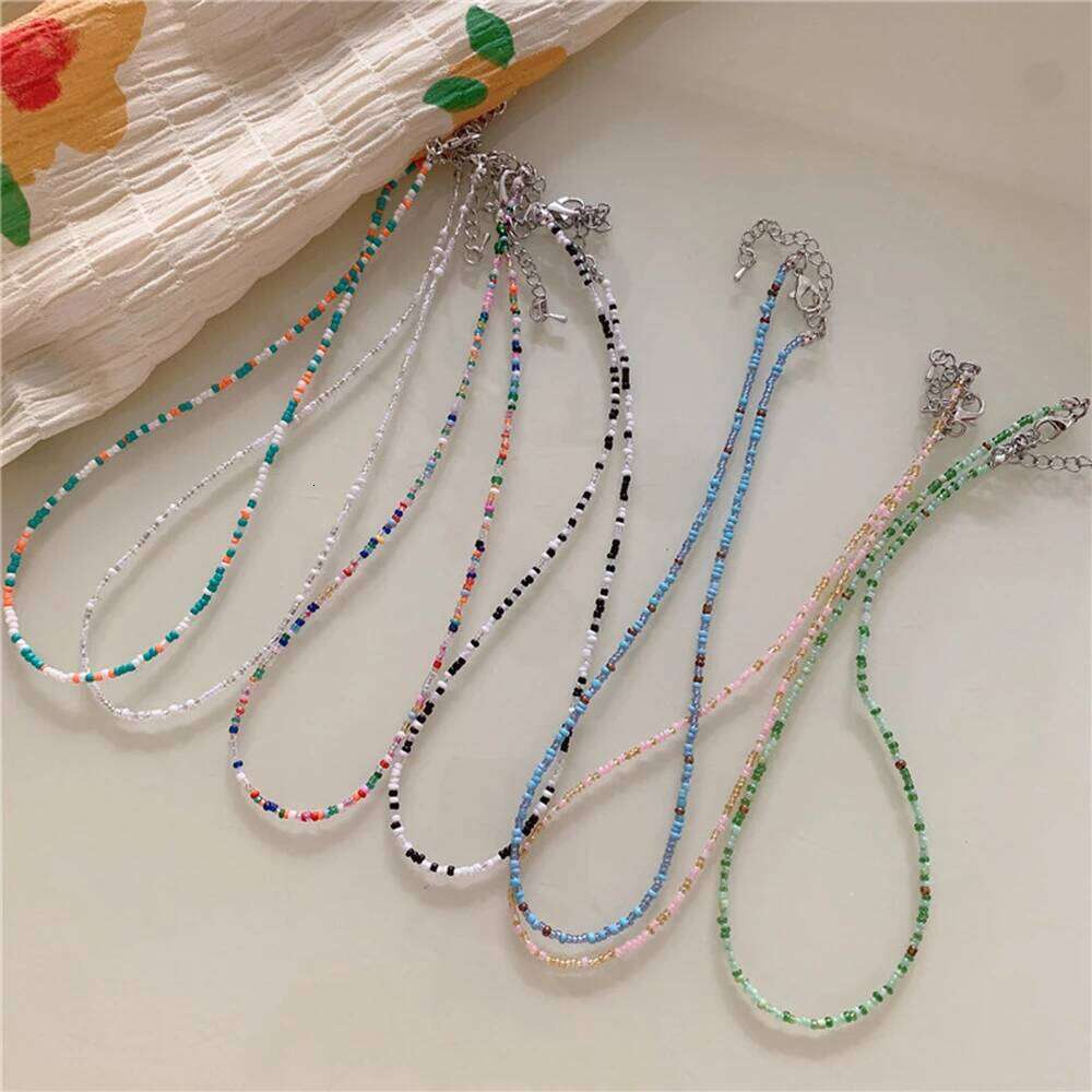 Bohemia Simple Seed Beads Strand Choker Necklace String Collar Charm Colorful Handmade for Women 2024 Fashion Jewelry Gifts H260312
