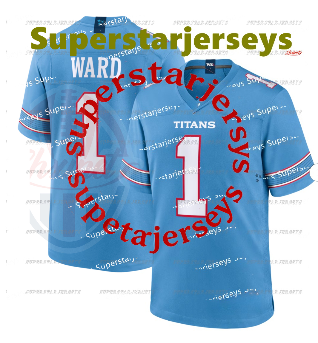 1 Cam Ward 2026 Jerseys Will Levises Tony PollardcJeffery Simmons T'Vondre Sweat Custom Stitched