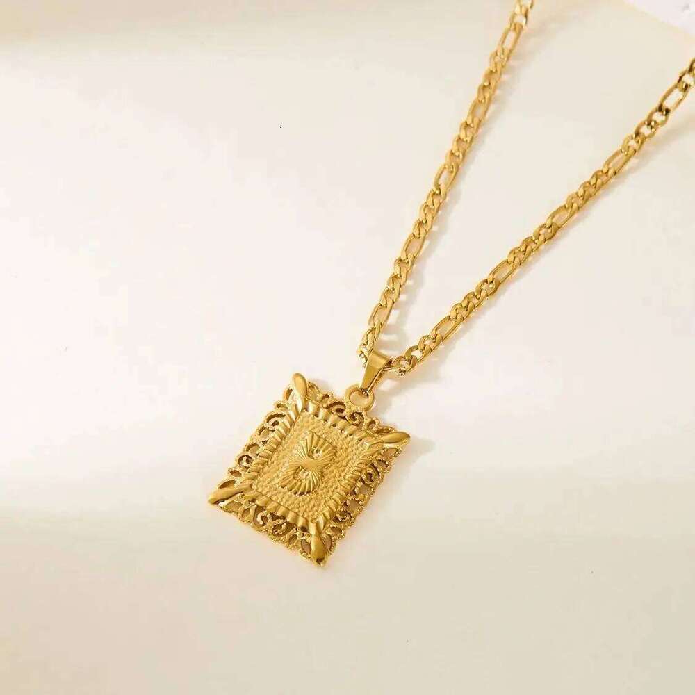 Stainless Steel Initial Letter For Women Men 2025 New Stylish Square Pendant Necklace Birthday Party Jewelry Gifts H260312