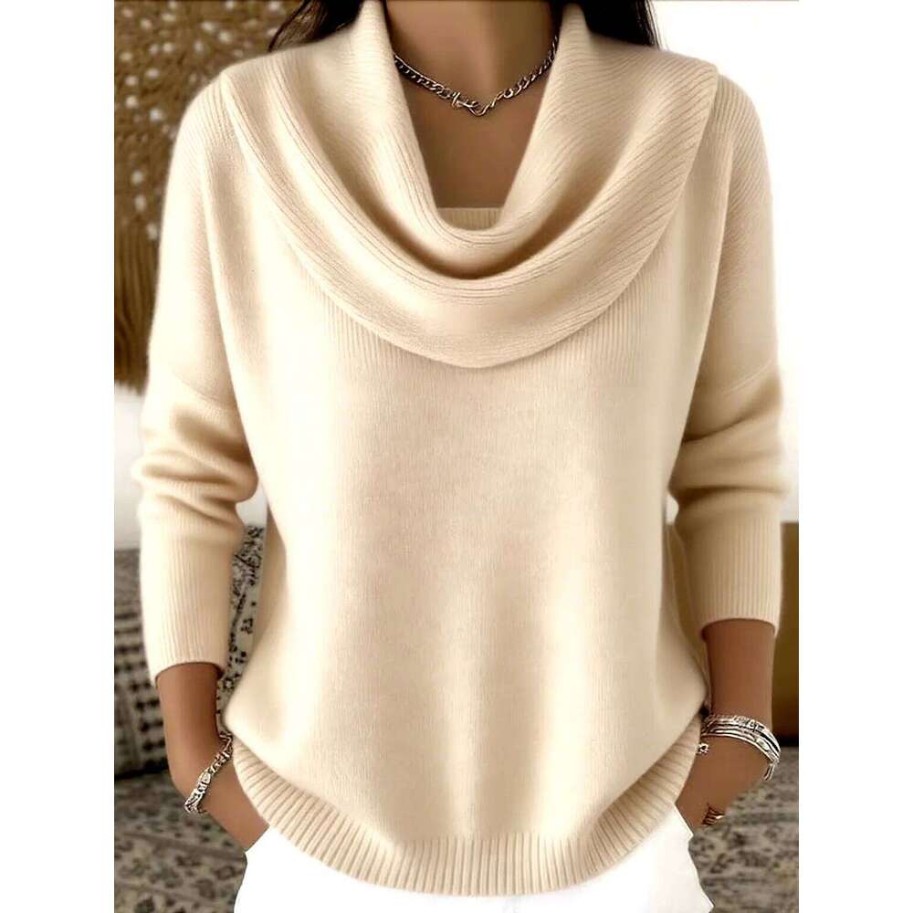 Autumn Women's Knitted Sweater Oversize Chic O Collar Pullover Soft Winter Warm Vintage Red Sweaters For Women 2025 Tops Z260313
