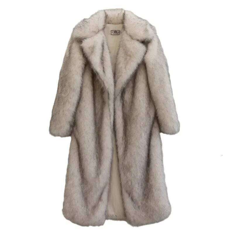 Long Faux Fur Men Autumn Winter Large Men's Jacket Overcoat Mens Clothing Thick Coat Warm Hooded Jackets Maxi Coats Z260313