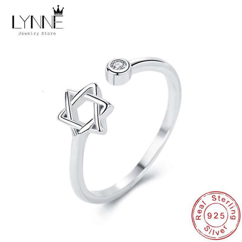 LYNNE Jewelry Fashion 925 Sterling Silver Hollow Star Zircon Rings Wholesale Women Trend Resizable CZ Ring Fine Birthday Gift H260312
