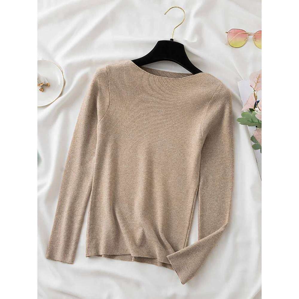 Women Sweaters Slim Knitted Pullovers High Quality Simplicity Warm Sweater Female O-neck Basic Solid Casual Top Z260313