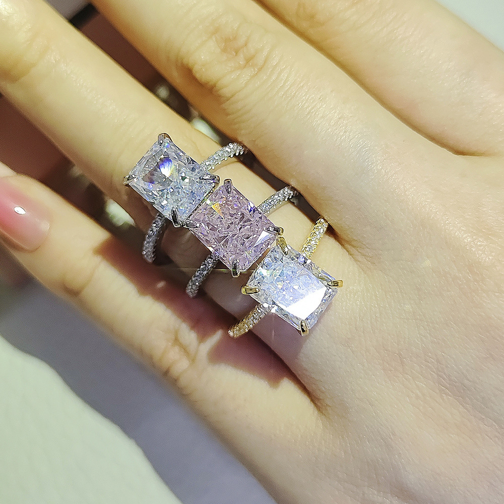 Diamond Ring Affordable Luxury For Women Designer Ice Cut Design Ultra Sparkling High End Exquisite Light Luxury Fashion Jewelry