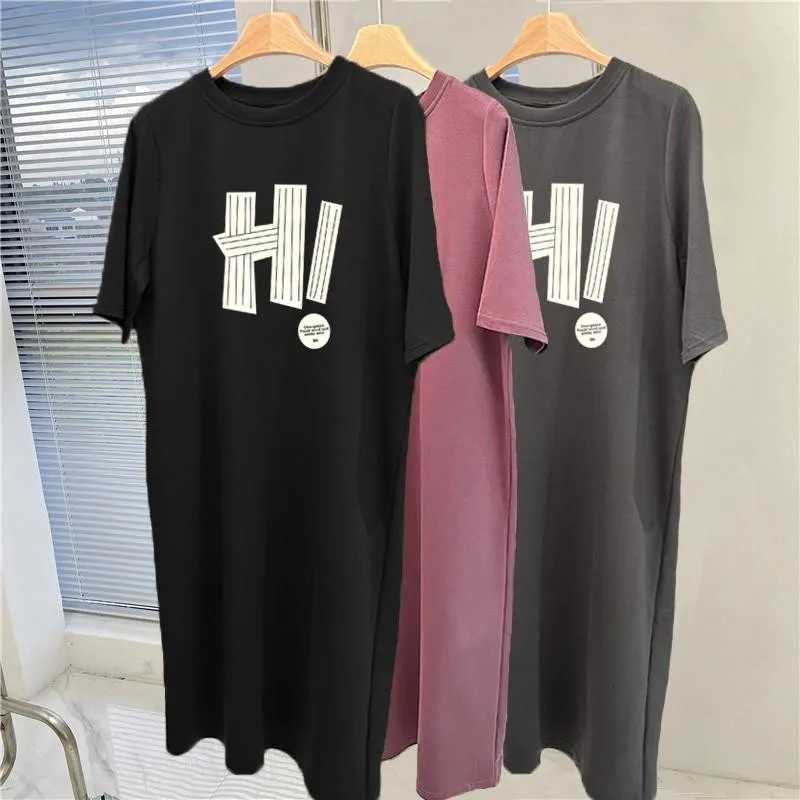 Korean Casual Loose Short Sleeved Dress Womens Summer New Plus Size Pullover DressT260314